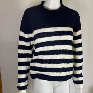 Knit JCrew navy and white striped sweater